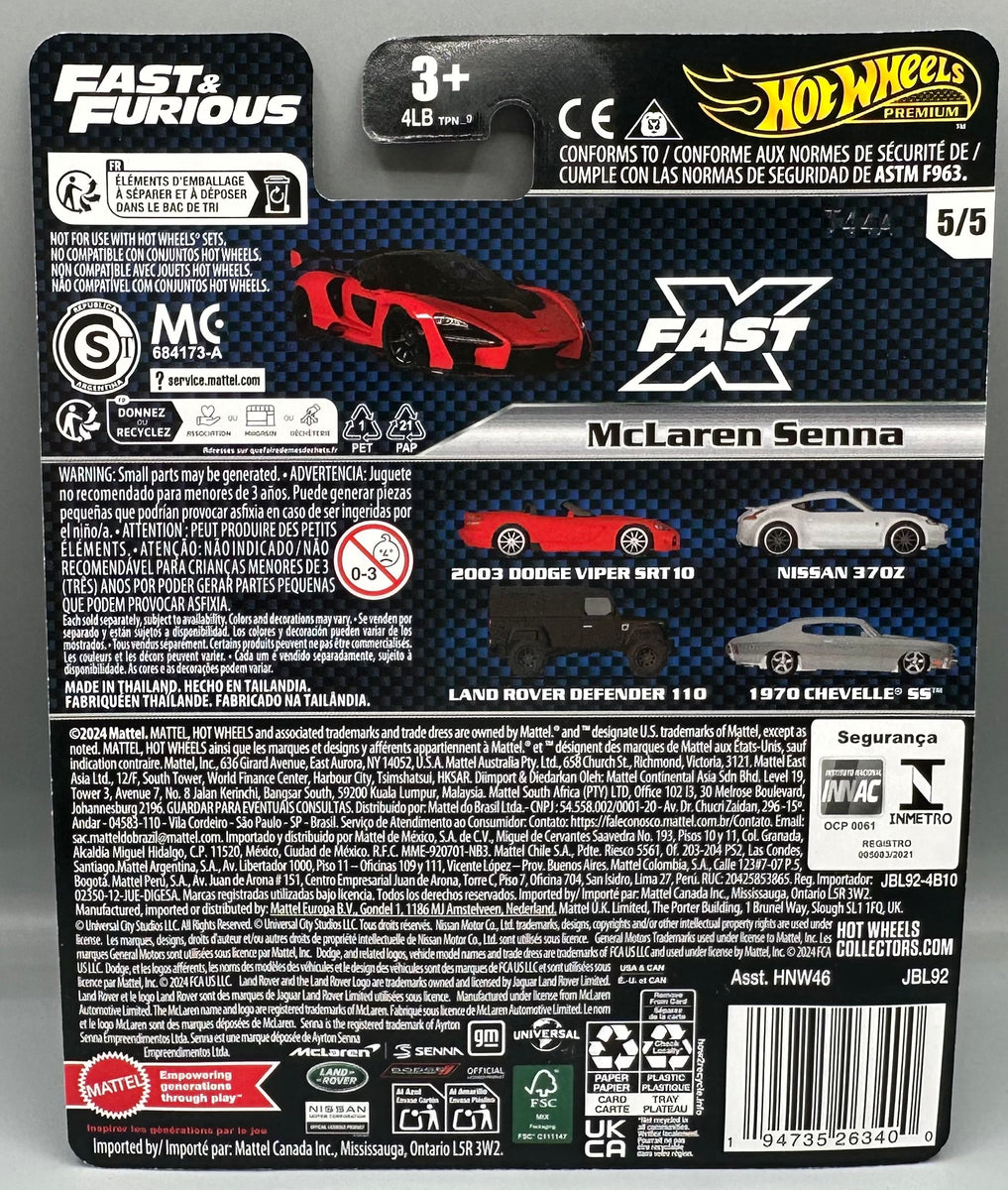 Hot Wheels Fast & Furious - McLaren Senna 1/64 - Modèle Collector (NG46) - Occasion