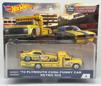 Hot Wheels Team Transport '72 Plymouth Cuda Funny Car & Retro Rig