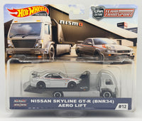 Hot Wheels Team Transport Nissan Skyline GT-R (BNR34) & Aero Lift