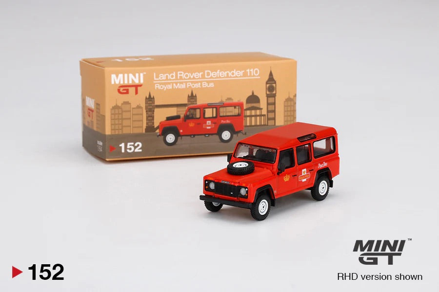 Mini GT 152 Land Rover Defender 110 Royal Mail Post Bus