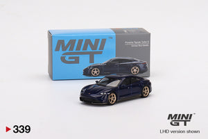 Mini GT 339 Porsche Taycan Turbo S Gentian Blue Metallic