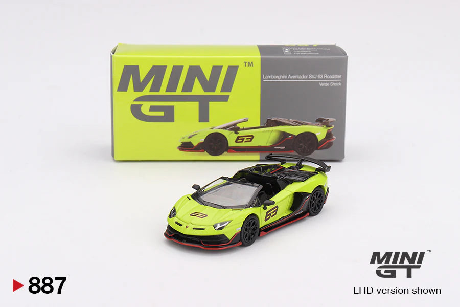 Mini GT 887 Lamborghini Aventador SVJ 63 Roadster Verde Shock