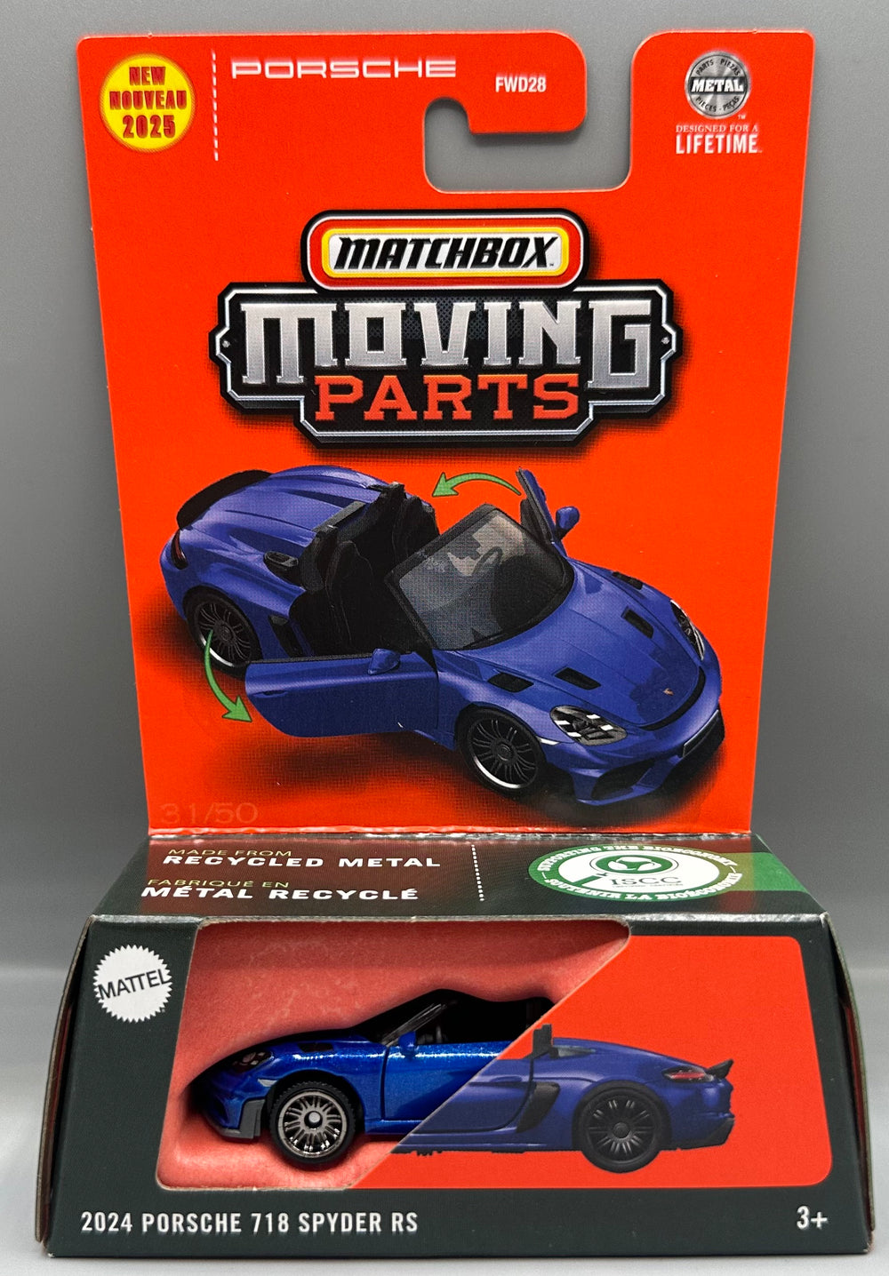 Matchbox Moving Parts 2024 Porsche 718 Spyder RS