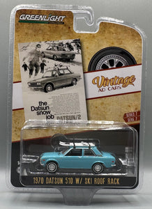 Greenlight Vintage Ad Cars 1970 Datsun 510 W/ Ski Roof Rack