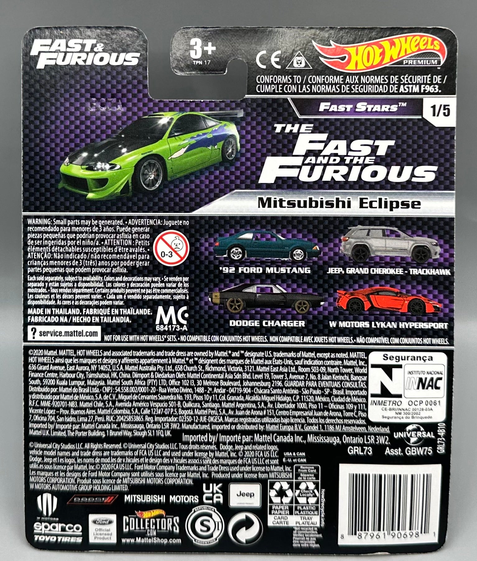 Hot Wheels Fast & Furious '95 MItsubsihi Eclipse HW Models Ltd