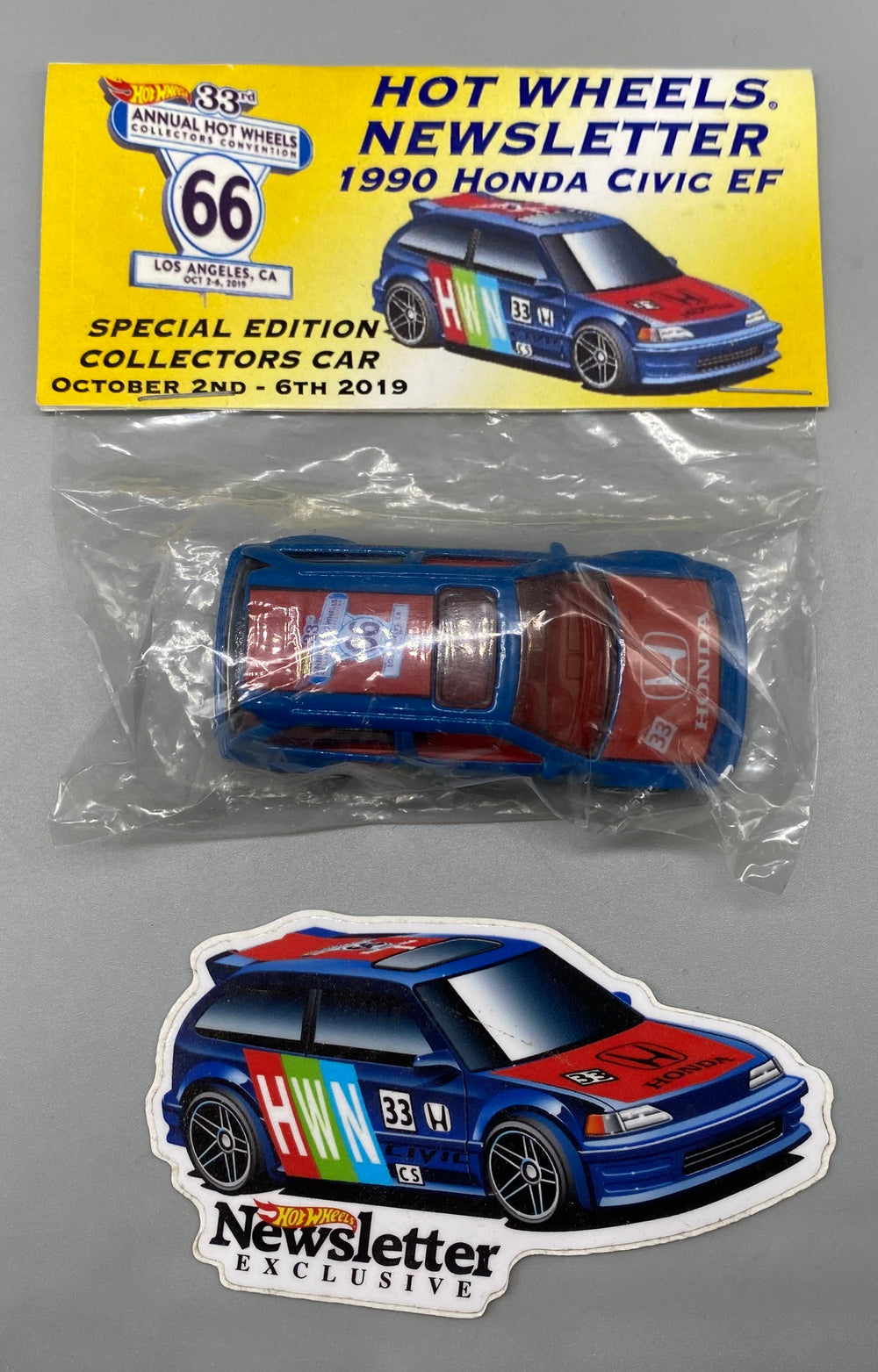 Hot Wheels 33rd Annual Collectors Convention Newsletter 1990 Honda Civic EF