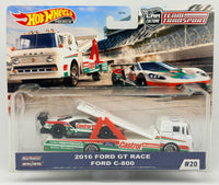 Hot Wheels Team Transport 2016 Ford GT Race Ford C-800
