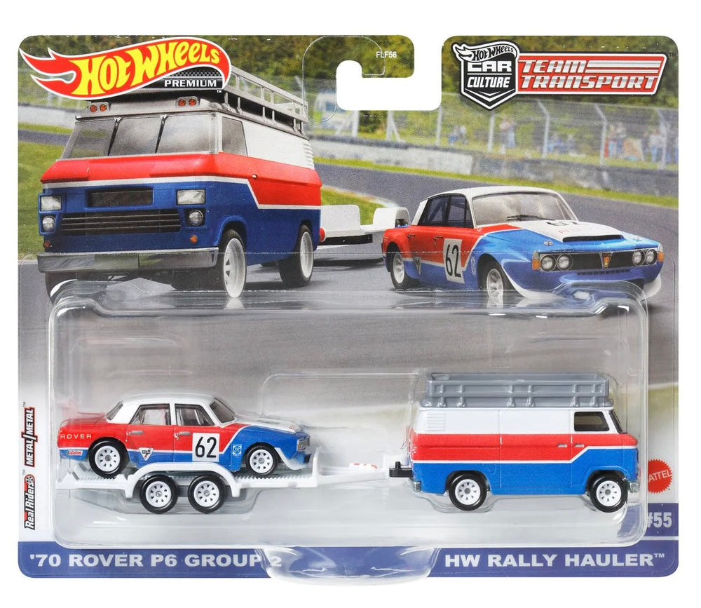 Hot Wheels Team Transport '70 Rover P6 Group & HW Rally Hauler