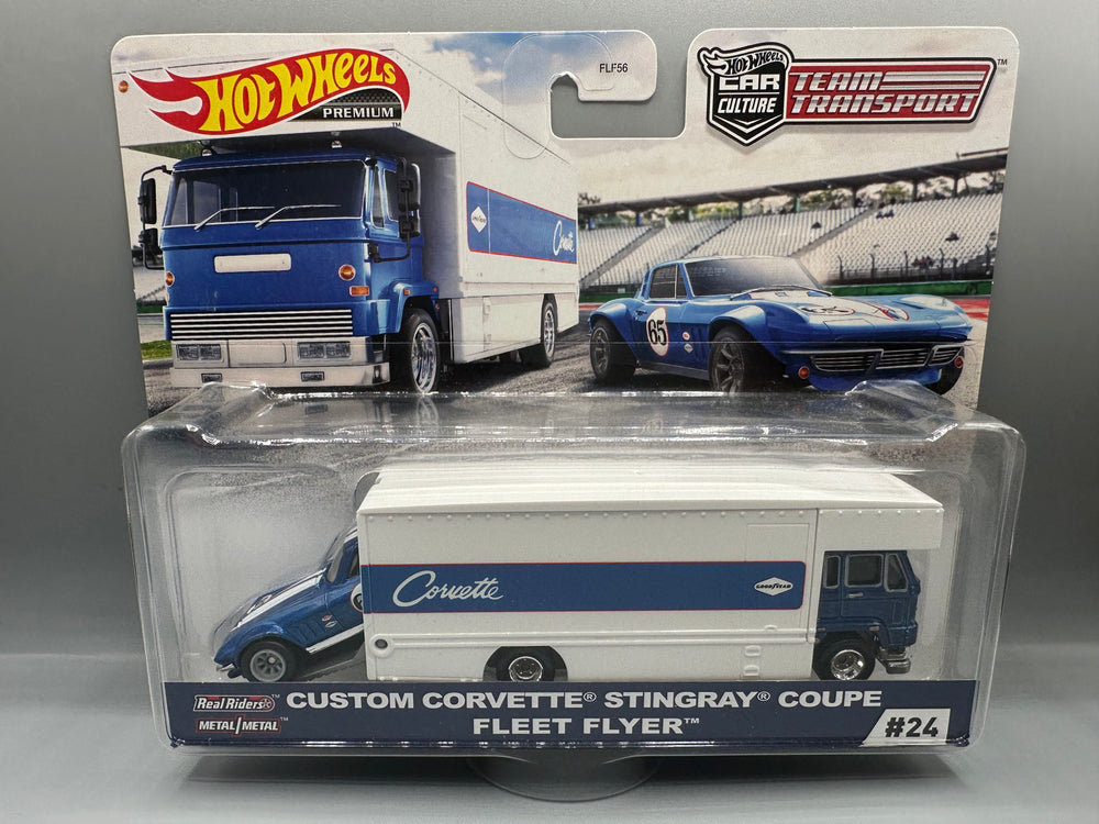 Hot Wheels Team Transport Custom Corvette Stingray Coupe & Fleet Flyer