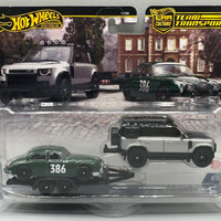 Hot Wheels Team Transport Jaguar MK1 & 2023 Land Rover Defender 110
