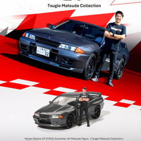 Mini GT 869 Nissan Skyline GT-R (R32) Nismo Gunmetal With Matsuda Figure