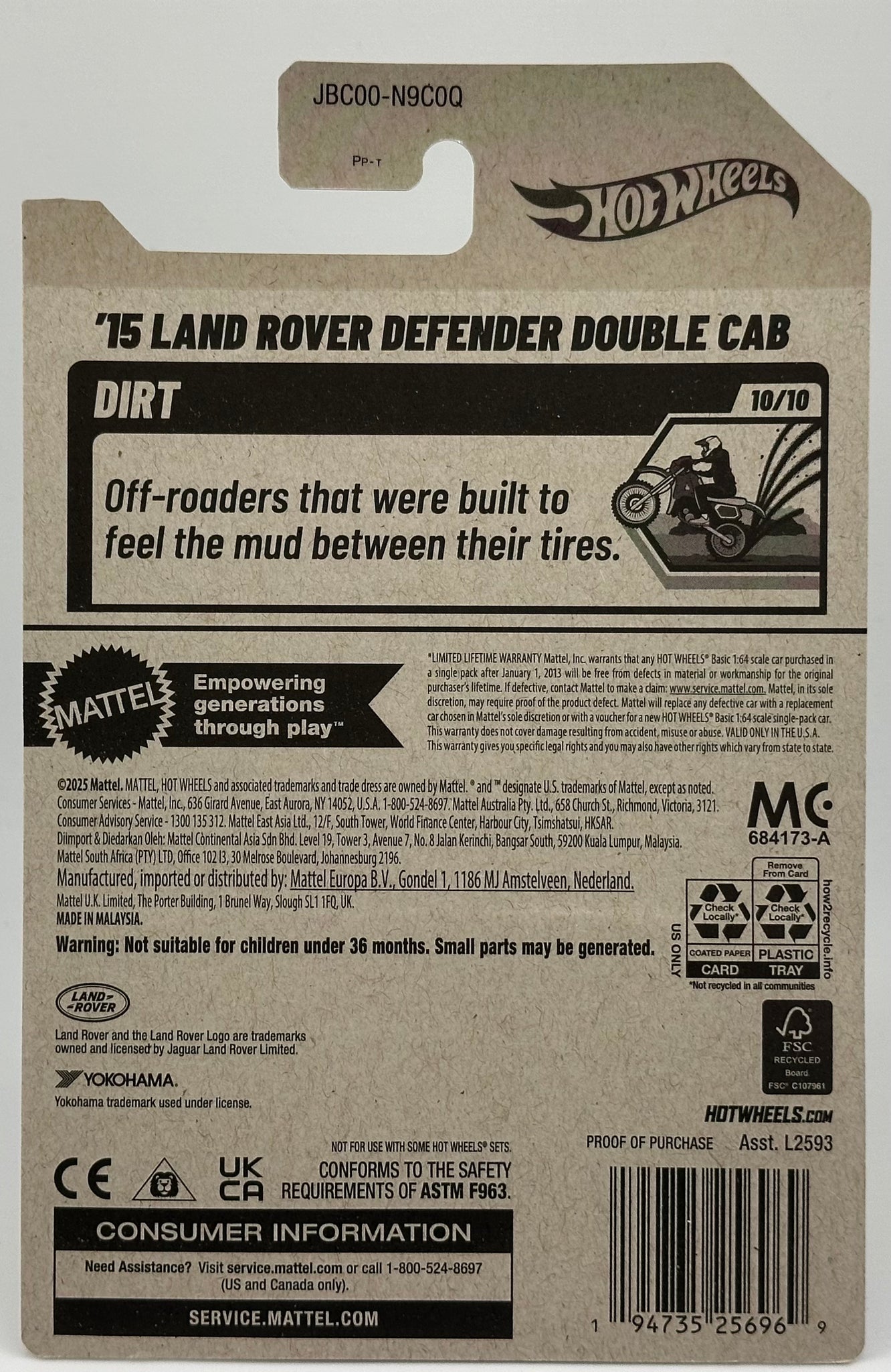 Hot Wheels '15 Land Rover Defender Double Cab Factory Sealed | HW ...