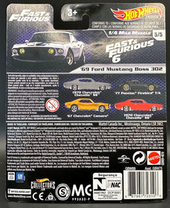 Hot Wheels Fast & Furious 1/4 Mile Muscle '69 Ford Mustang Boss 302
