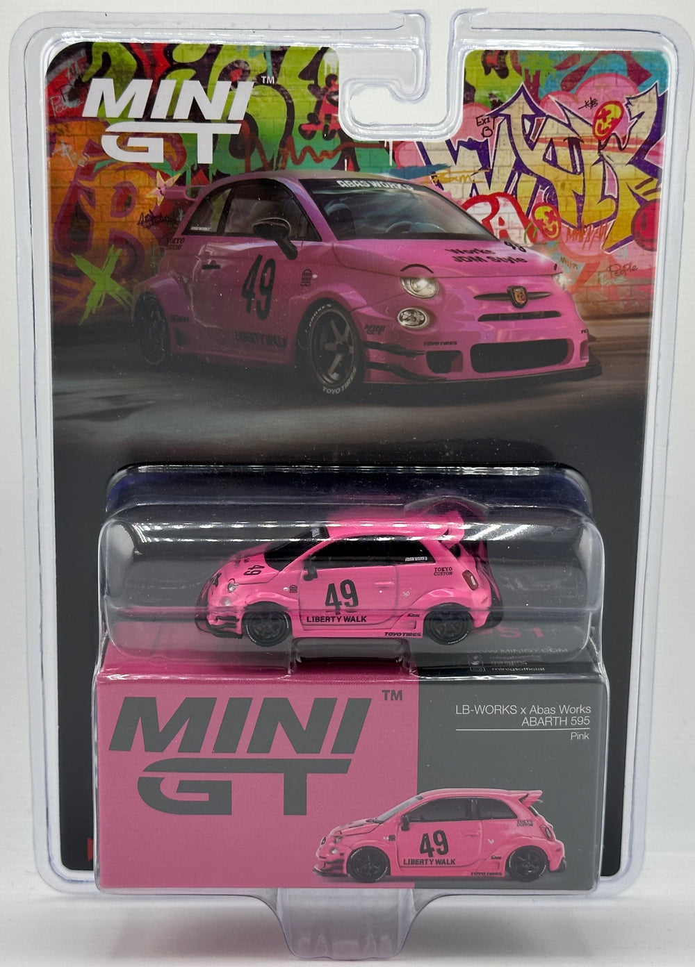 Mini GT 851 LB Works Abas Works Abarth 595 Pink