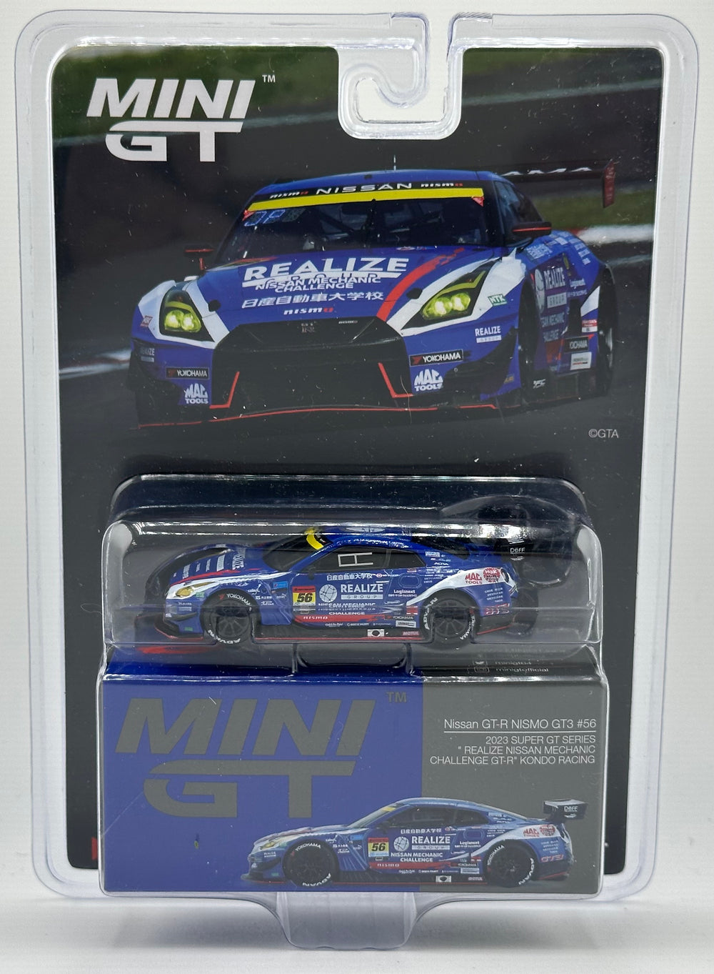 Mini GT 859 Nissan GT-R Nismo GT3 No.56 2023 Super GT Series Realiza Nissan Mechanic Challenge GT-R Kondo Racing