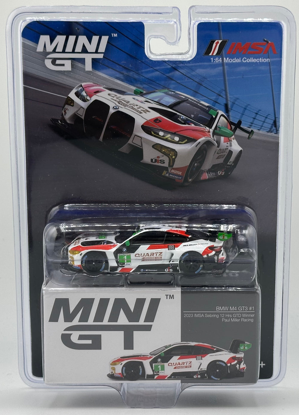 Mini GT 640 BMW M4 GT3 No.1 2023 Imsa Sebring 12 HRS GTD Winner Paul Miller Racing