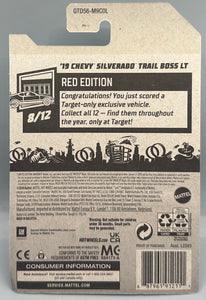 Hot Wheels Target Red Edition '19 Chevy Silverado Trail Boss LT