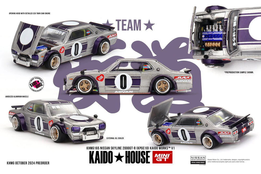 Mini GT X Kaido House 165 Nissan Skyline 2000GT-R (KPGC10) Kaido Works  V1