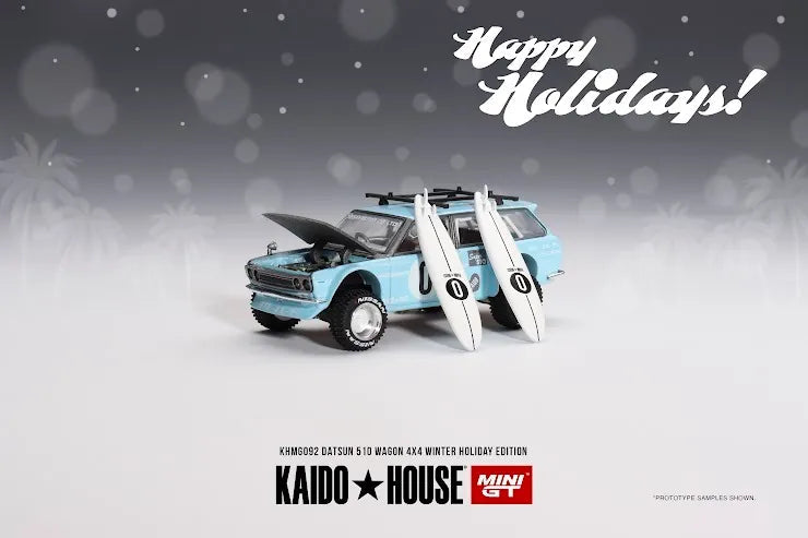 Mini GT Kaido House 92 Datsun 510 Wagon 4X4 Winter Holiday Edition