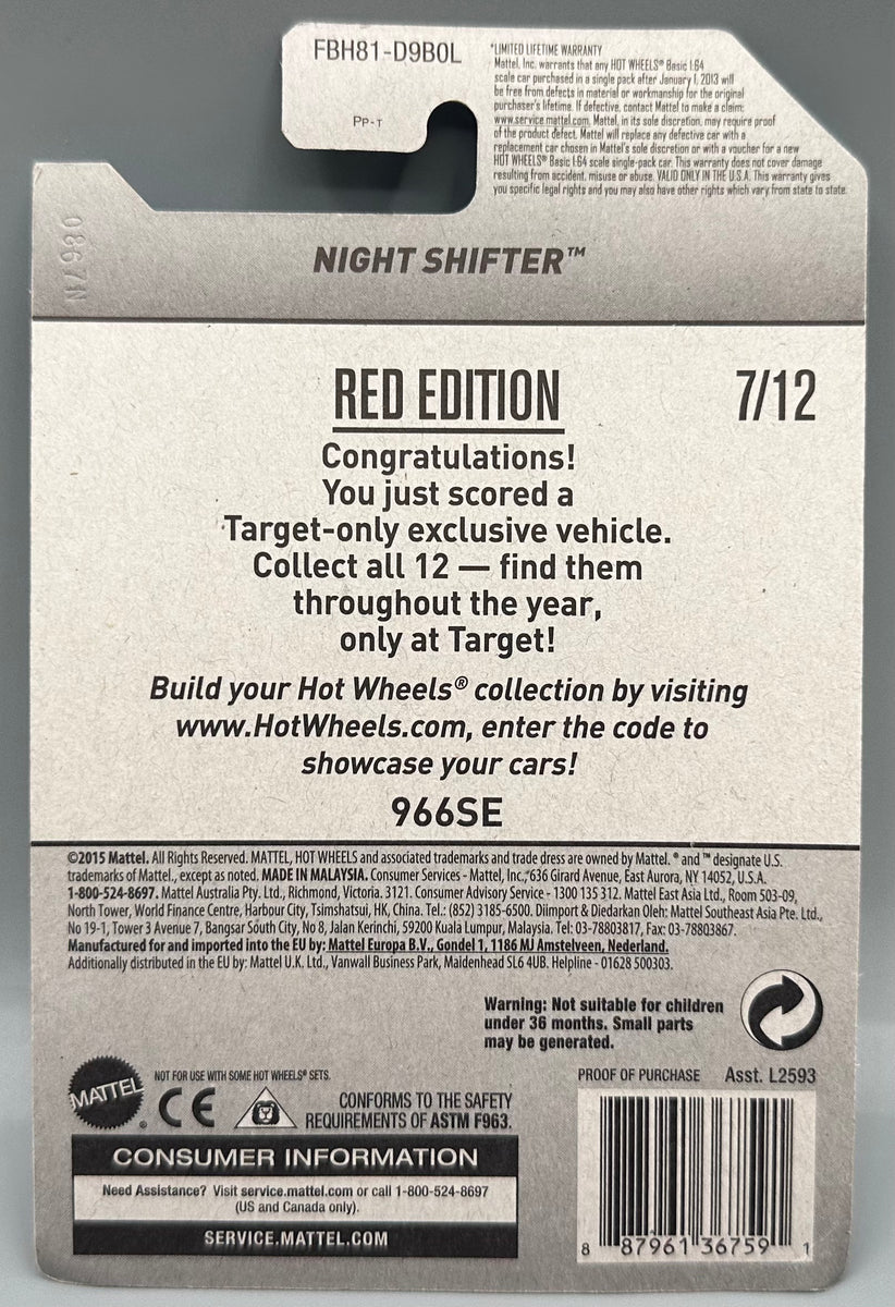 Hot Wheels Target Red Edition Night Shifter | HW Models Ltd