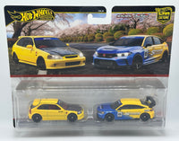 Hot Wheels 2 Pack Honda Civic Type R & '99 Honda Civic Type R (EK9)
