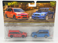 Hot Wheels 2 Pack 2005 Mitsubishi Lancer & 2004 Subaru Forester STI
