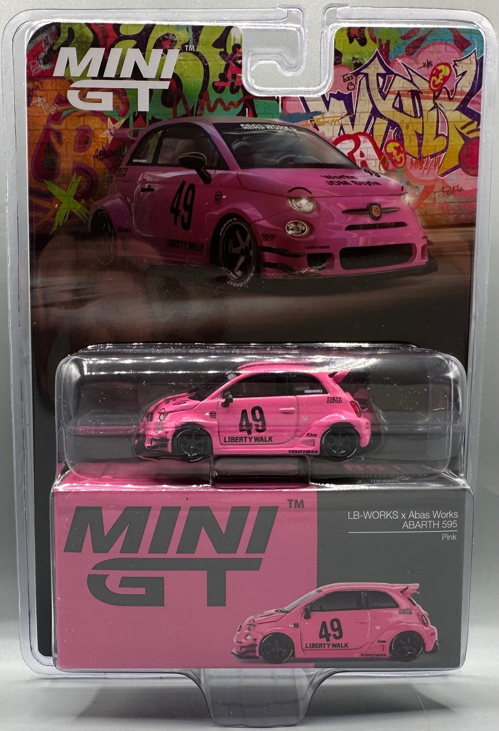 Mini GT LB Works X Abas Works Abarth 595 Pink