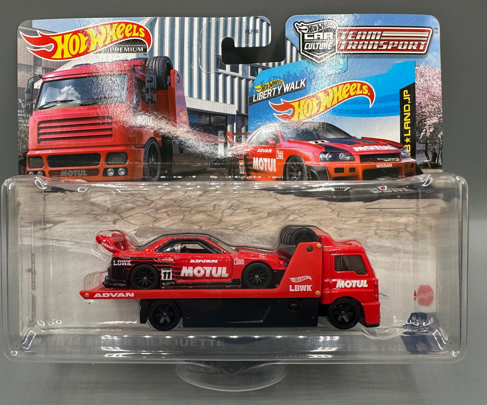Hot Wheels Team Transport Liberty Walk LB ER34 Super Silhouette & Fleet Street