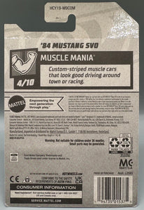 Hot Wheels Super Treasure Hunt '84 Mustang SVO