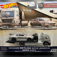 Hot Wheels Team Transport Nissan Skyline GT-R (BNR34) & Aero Lift