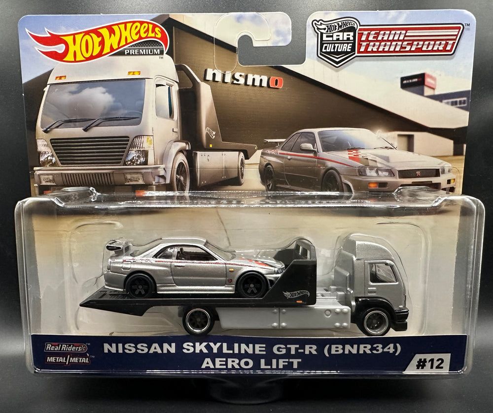 Hot Wheels Team Transport Nissan Skyline GT-R (BNR34) & Aero Lift