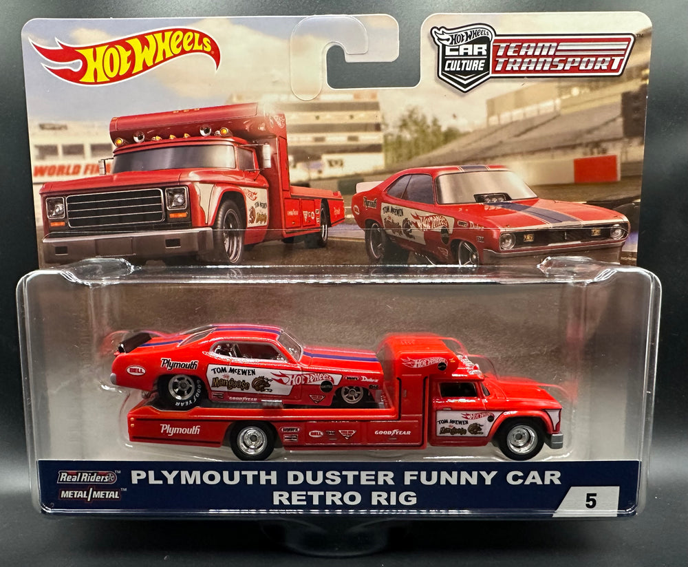 Hot Wheels Team Transport Plymouth Duster Funny Car & Retro Rig