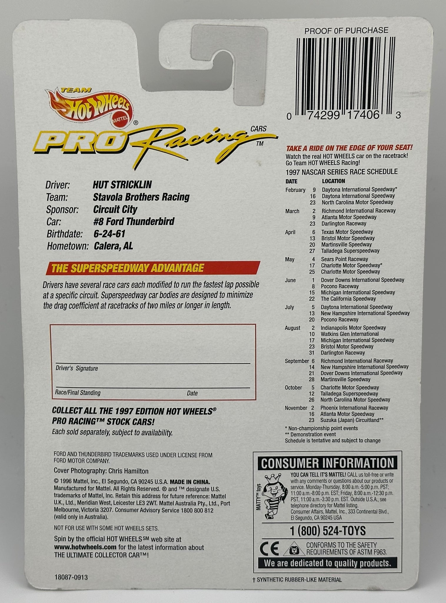 Hot Wheels Pro Racing Nascar Ford Thunderbird | HW Models Ltd