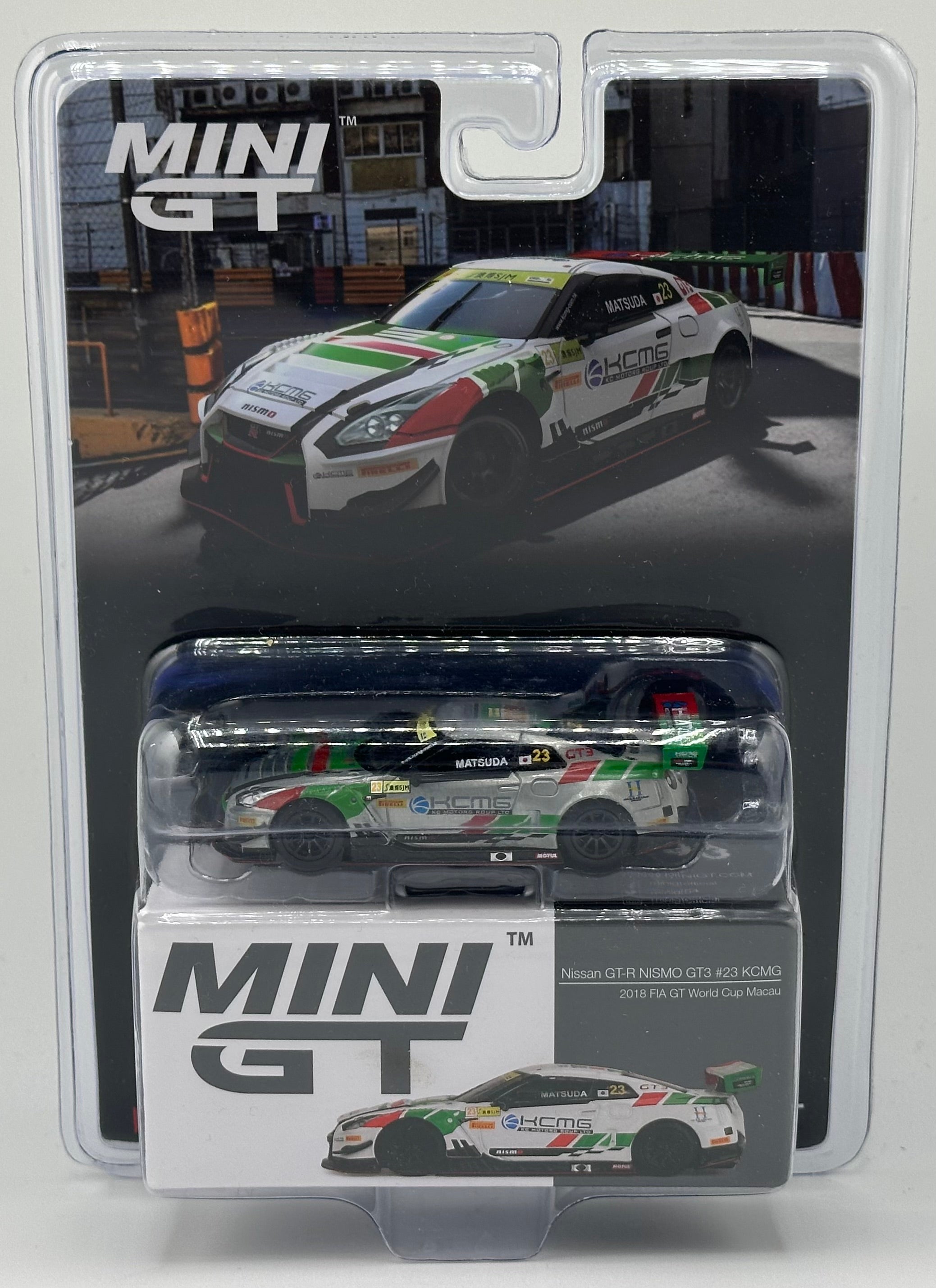 Mini GT 593 Nissan GT-R Nismo GT3 23 KCMG 2018 FIA GT World Cup