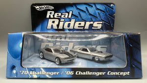 Hot Wheels Real Riders 2 Pack '70 Challenger & '06 Challenger Concept
