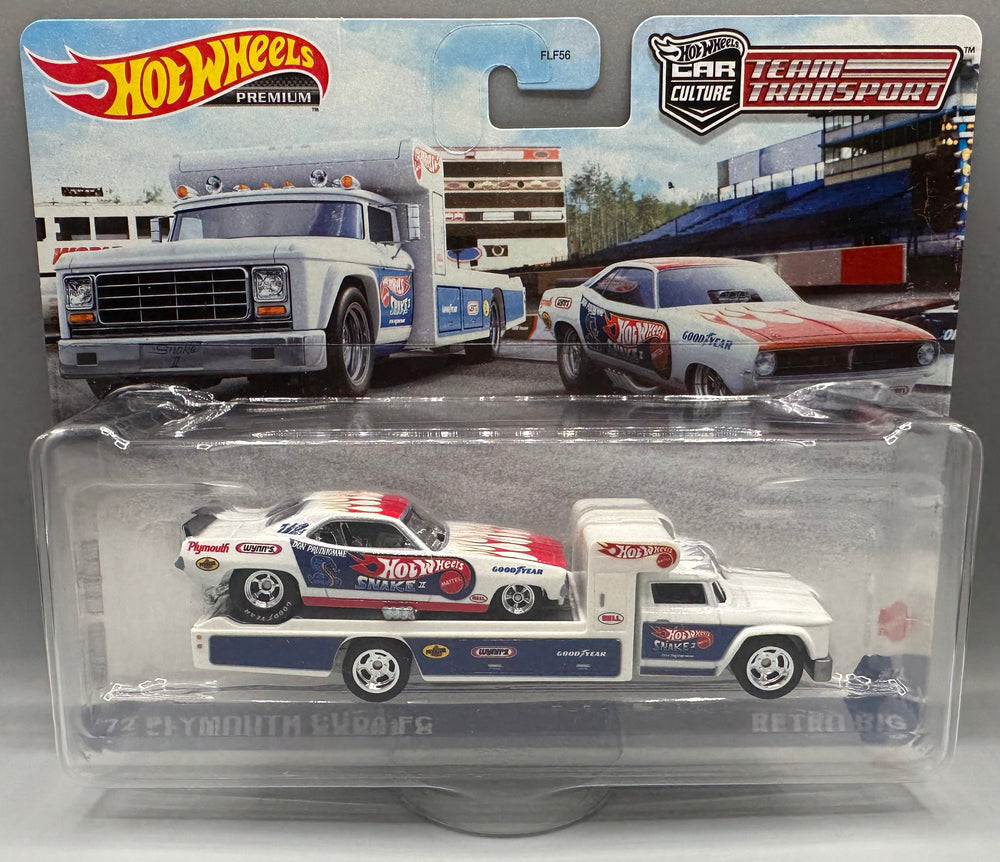 Hot Wheels Team Transport '72 Plymouth Cuda FC & Retro Rig