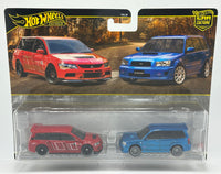 Hot Wheels 2 Pack 2005 Mitsubishi Lancer Evolution IX Wagon & 2004 Subaru Forester STi

