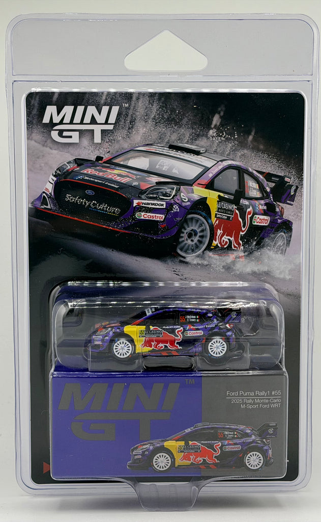 Retro Rally Racing Wheels Mini GT 1176 Ford Puma Rally 1 #55 2025 Rally Monte Carlo M-Sport Ford ...