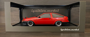 Ignition Model 1:18 Scale Toyota Sprinter Trueno (AE86) 3-Door GTV Red