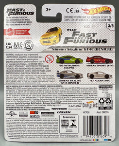 Hot Wheels Fast & Furious Nissan Skyline GT-R (BCNR33)