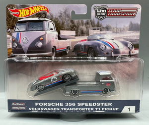 Hot Wheels Team Transport Porsche 356 Speedster & VW Volkswagen Transporter T1 Pickup