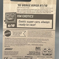Hot Wheels '92 Dodge Viper RT/10 Factory Sealed