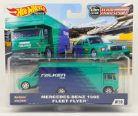 Hot Wheels Team Transport Mercedes Benz 190E & Fleet Flyer
