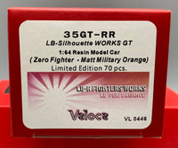 Veloce 1/64  Liberty Walk LB Silhouette Works Nissan 35GT-RR Resin Model (Zero Fighter - Matt Military Orange)

