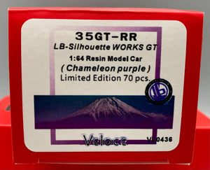 Veloce 1/64  Liberty Walk LB Silhouette Works Nissan 35GT-RR Resin Model (Chameleon Purple)