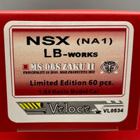 Veloce 1/64 Liberty Walk LB Works Honda NSX (NA1) Resin Model (MS-06 Zaku II