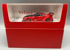 Veloce 1/64  Liberty Walk LB Silhouette Works Nissan 35GT-RR Resin Model (Italian Red, W/Chrome Red Wheels)