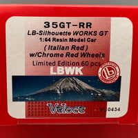Veloce 1/64  Liberty Walk LB Silhouette Works Nissan 35GT-RR Resin Model (Italian Red, W/Chrome Red Wheels)
