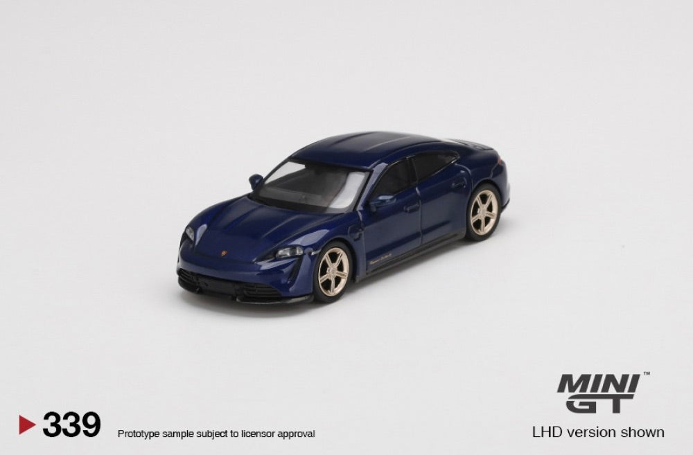 Mini GT 339 Porsche Taycan Turbo S Gentian Blue Metallic