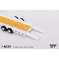 Mini GT AC21 Car Hauler Trailer White
